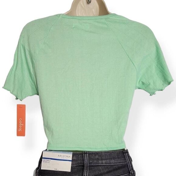 Colsie Green v- neck Crop Top XL - Picture 2 of 2